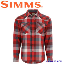 Рубашка Simms Santee Flannel Shirt Auburn Red/Slate Buffalo Check размер XL